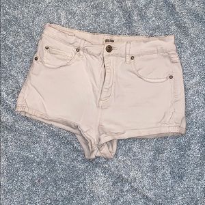 High waisted white shorts